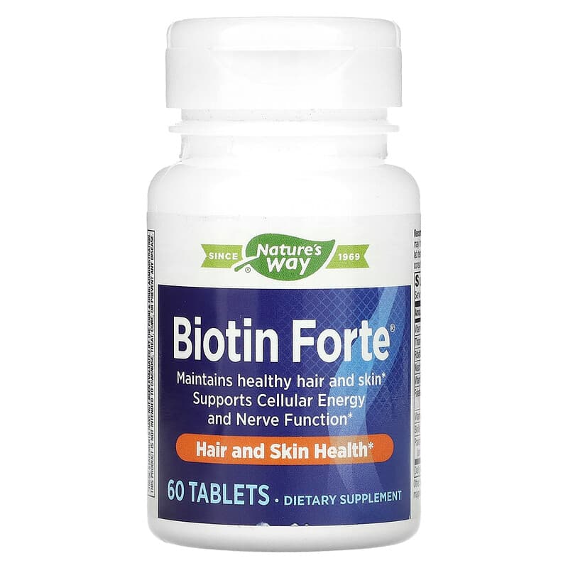 Біотин, Biotin Forte, Nature's Way, екстра сила, 60 таблеток