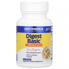 Ферменти і пробіотики, Digest Basic + Probiotics, Enzymedica, 30 капсул