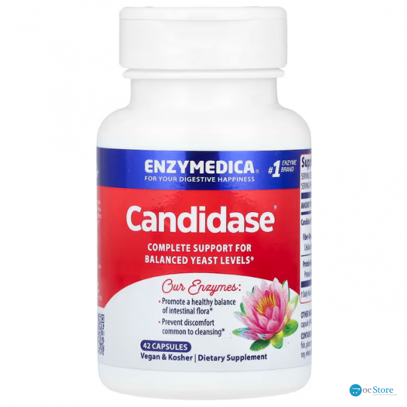 Підтримка травлення, Candidase, Enzymedica, 42 капсули