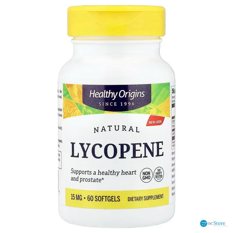 Лікопін, Natural Lycopene, Healthy Origins, 15 мг, 60 гелевих капсул