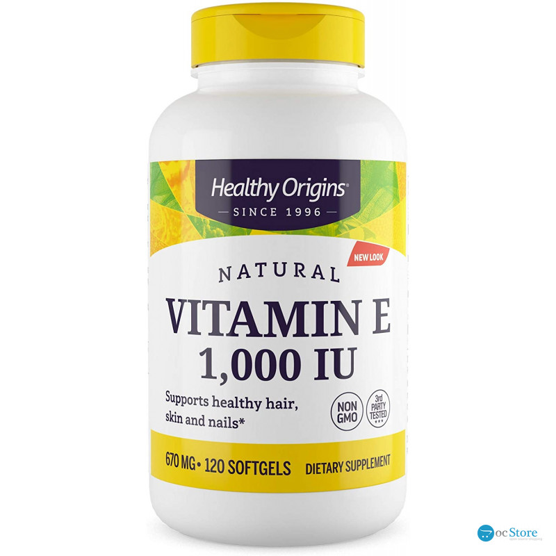 Вітамін Е, Vitamin E, Healthy Origins, 1000 МО, 120 капсул