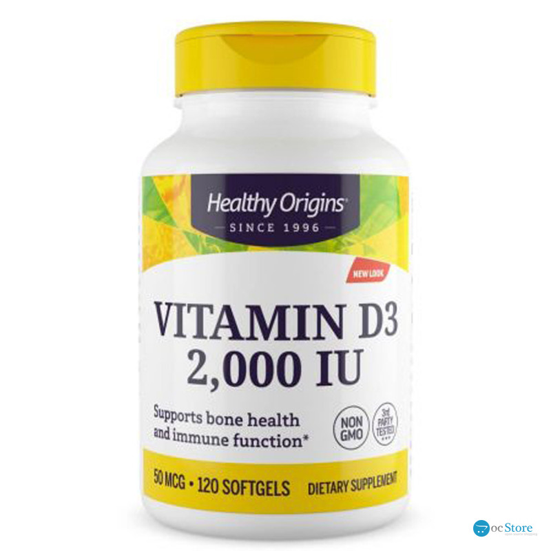 Вітамін D3 в олії МСТ, Vitamin D3 in MCT Oil, Healthy Origins, 2000 МО, 120 гелевих капсул