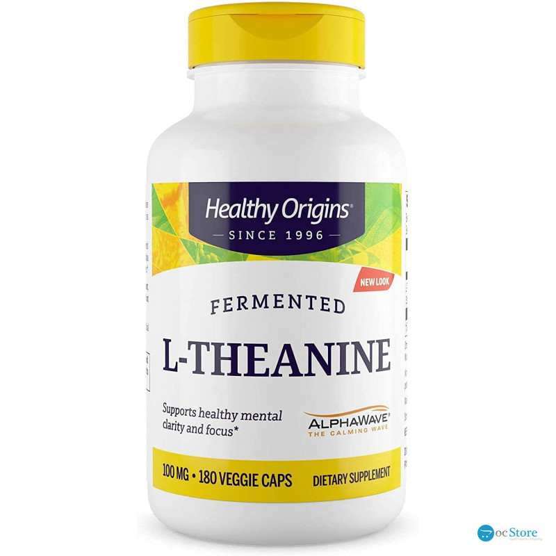 L-теанін, L-Theanine, Healthy Origins, 100 мг, 180 вегетаріанських капсул