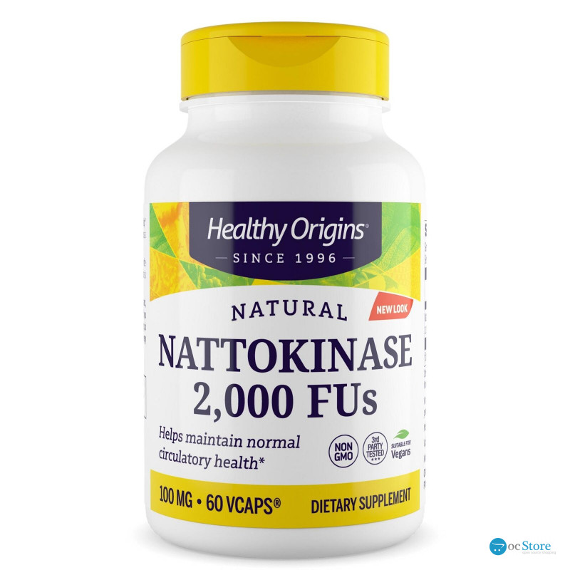 Наттокіназа, Nattokinase 2,000 FU's, Healthy Origins, 100 мг, 60 капсул