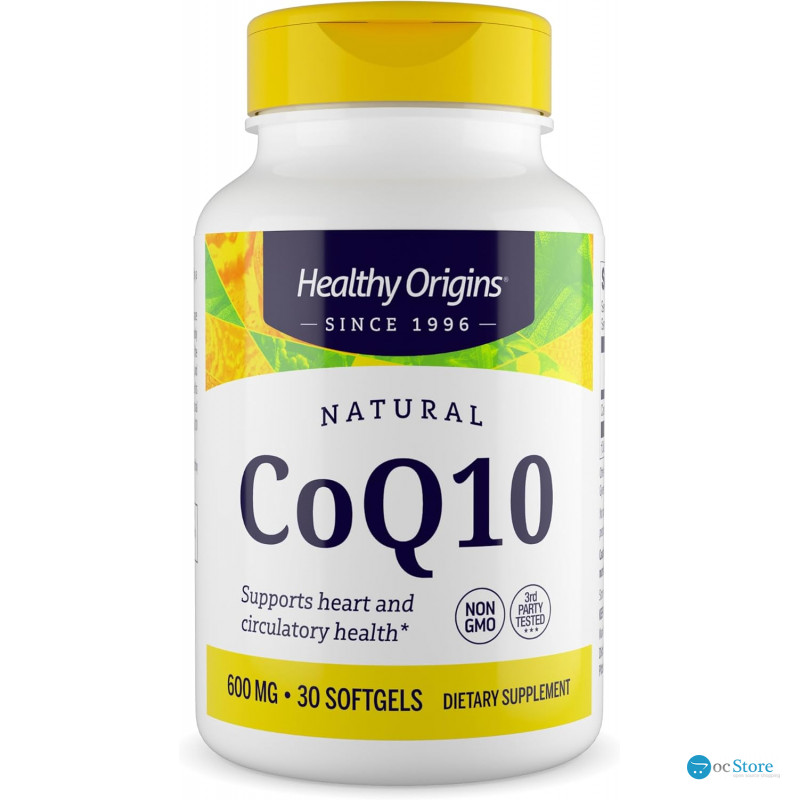 Коензим Q10, Healthy Origins, Kaneka Q10 (CoQ10), для здоров'я серця та клітинної енергії, ферментований дріжджами, 600 мг, 30 капсул