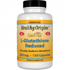 Глутатіон, L-Glutathione, Healthy Origins, Setria, знижений, 250 мг, 150 капcул