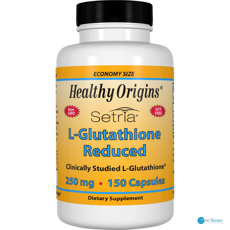 Глутатіон, L-Glutathione, Healthy Origins, Setria, знижений, 250 мг, 150 капcул