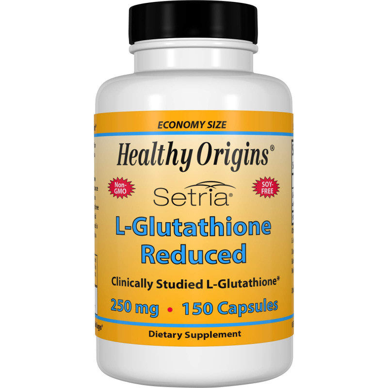 Глутатіон, L-Glutathione, Healthy Origins, Setria, знижений, 250 мг, 150 капcул