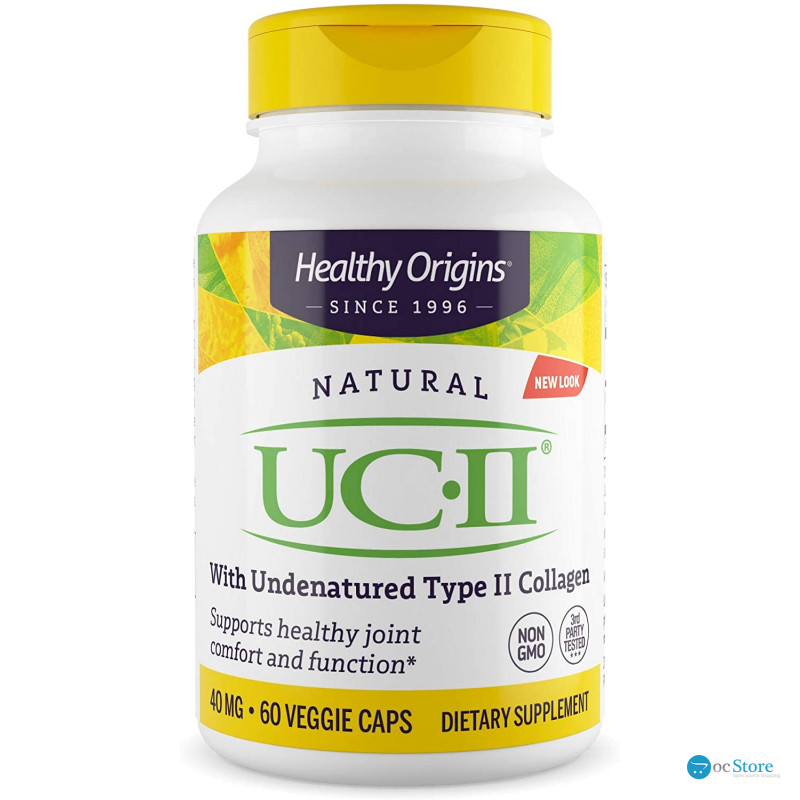 Колаген II типу, неденатурований, UC-II, Healthy Origins, 40 мг, 60 вегетаріанських капсул