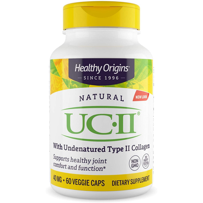 Колаген II типу, неденатурований, UC-II, Healthy Origins, 40 мг, 60 вегетаріанських капсул