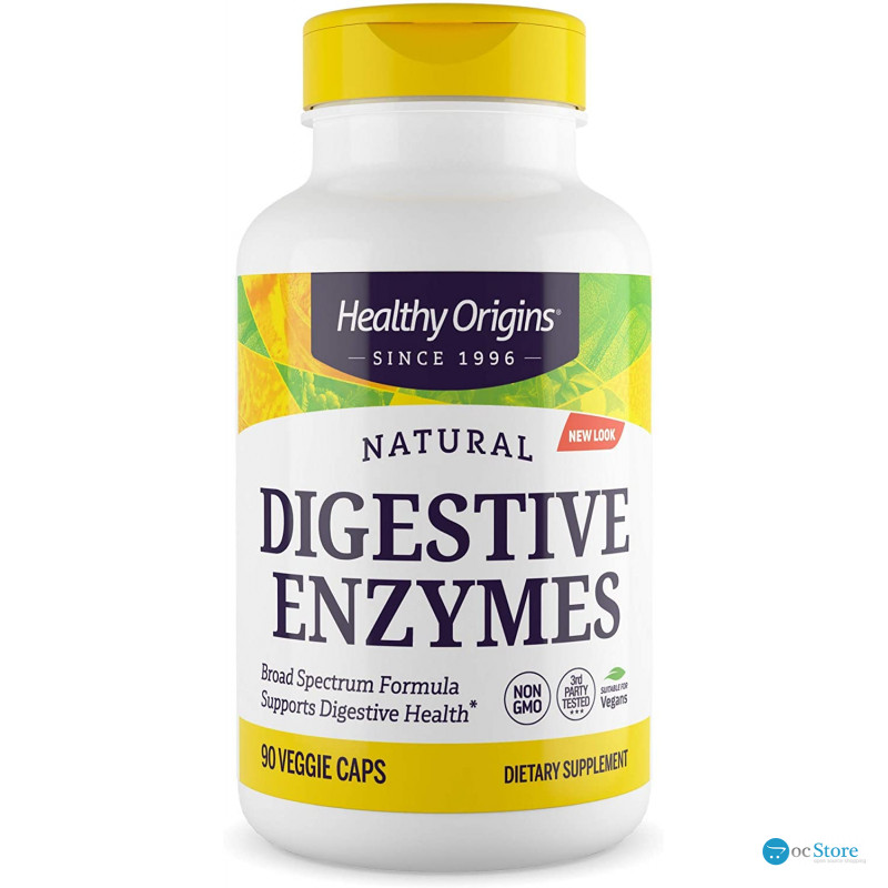 Ферменти для травлення, Digestive Enzymes, Healthy Origins, 90 капсул