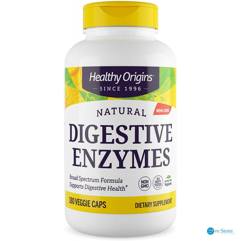 Ферменти для травлення, Digestive Enzymes, Healthy Origins, 180 капсул