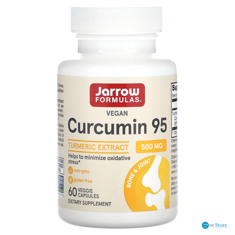 Куркумін 95, Curcumin, Jarrow Formulas, 500 мг, 60 капсул