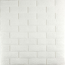 3D панель самоклеюча 700х770х3мм цегла Біла (001-3) SW-00000174