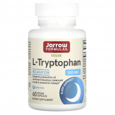 Триптофан (L-Tryptophan), Jarrow Formulas, 500 мг, 60 капсул
