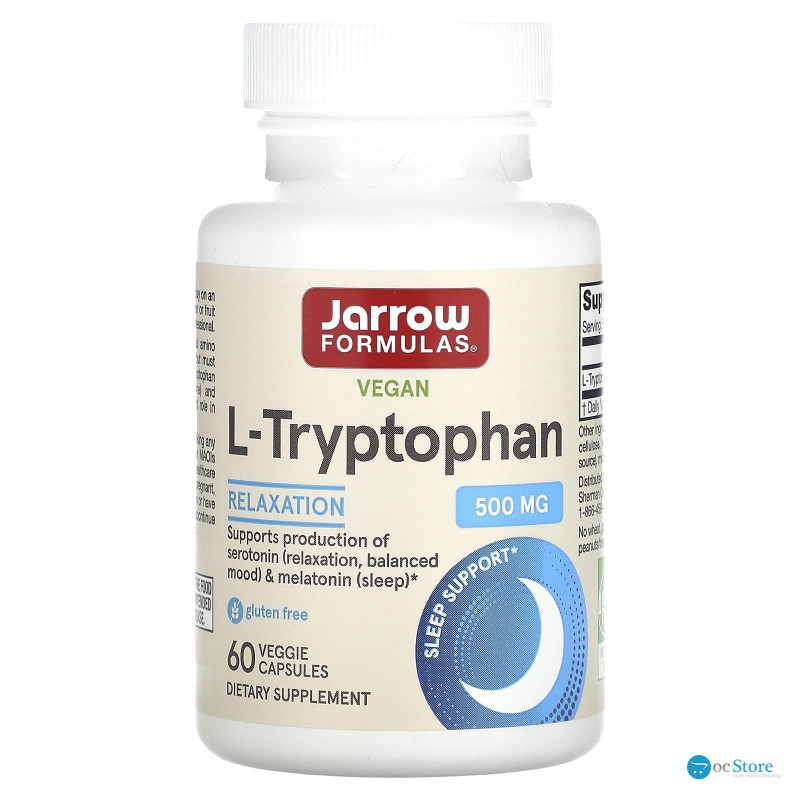 Триптофан (L-Tryptophan), Jarrow Formulas, 500 мг, 60 капсул