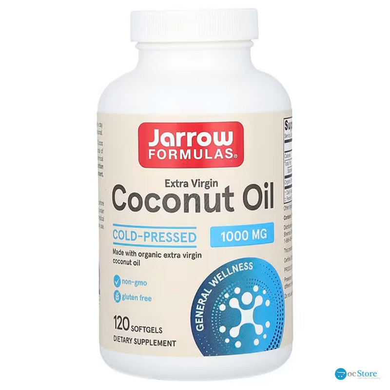 Кокосова олія, Coconut Oil, Jarrow Formulas, 1000 мг, 120 капсул