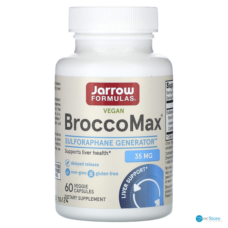 Брокколі екстракт, BroccoMax, Jarrow Formulas, активований мірозиназою, 60 рослинних капсул з відстроченим вивільненням