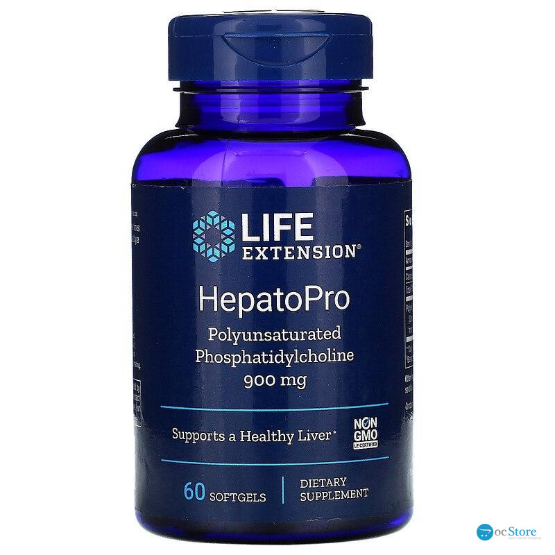 Фосфатидилхолін, Hepatopro, Life Extension, 900 мг, 60 гелевих капсул