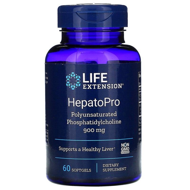 Фосфатидилхолін, Hepatopro, Life Extension, 900 мг, 60 гелевих капсул