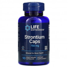 Стронцій для здоров'я кісток, Strontium, Life Extension, 750 мг, 90 вегетаріанських капсул (250 мг на капсулу)