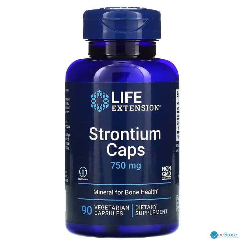 Стронцій для здоров'я кісток, Strontium, Life Extension, 750 мг, 90 вегетаріанських капсул (250 мг на капсулу)