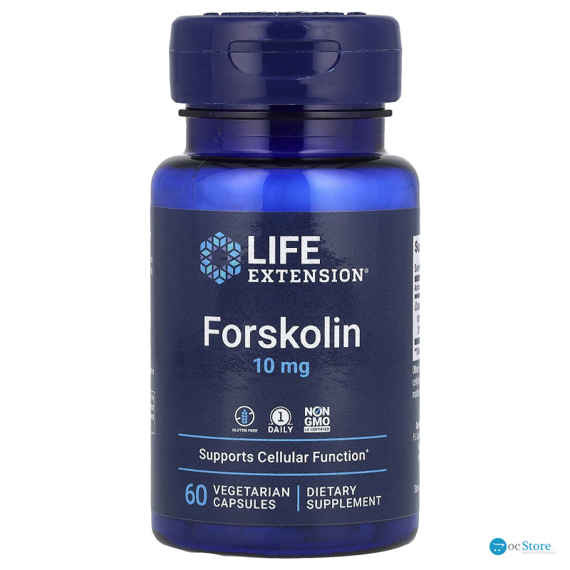 Форсколін, Forskolin, Life Extension, 10 мг, 60 вегетаріанських капсул