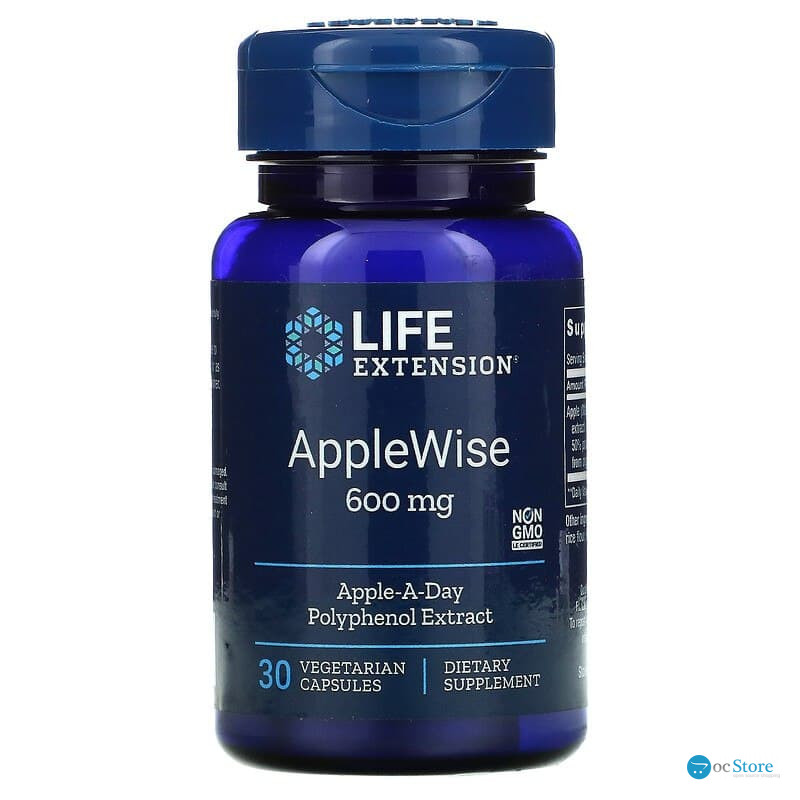 Поліфеноли яблучні, AppleWise, Life Extention, екстракт, 600 мг, 30 вегетаріанських капсул