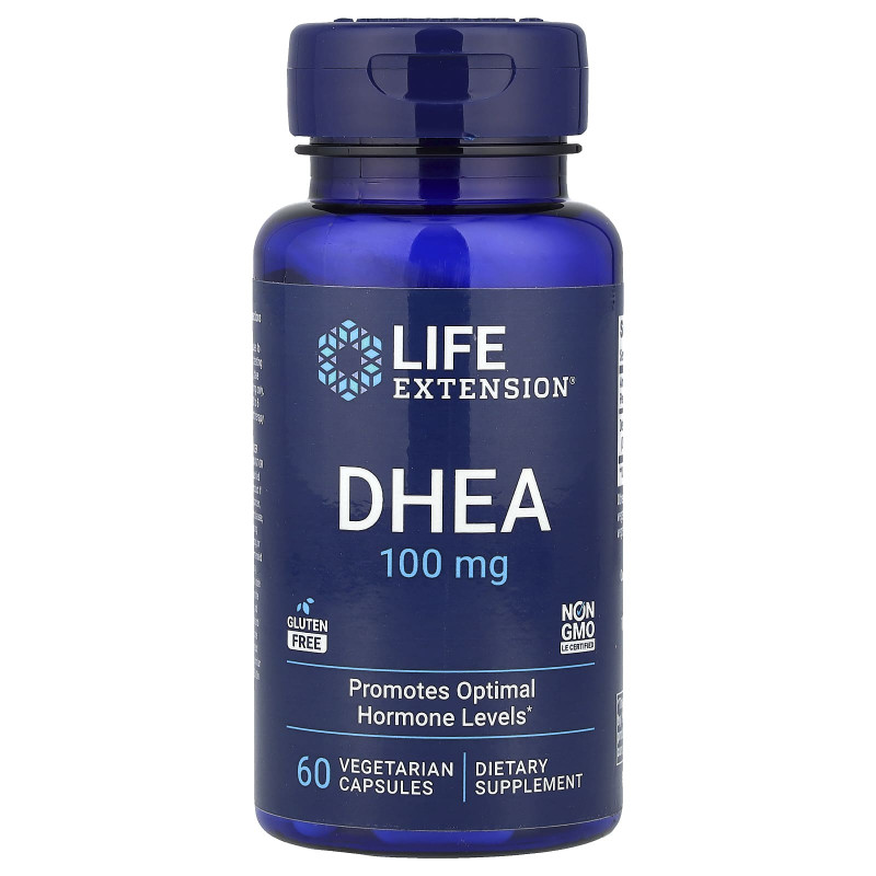 ДГЕА, DHEA, Life Extension, 100 мг, 60 капсул