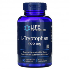 Триптофан (L-Tryptophan), Life Extension, 500 мг, 90 капсул