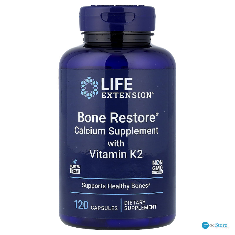 Відновлення кісток + К2, Bone Restore, Life Extension, 120 капсул