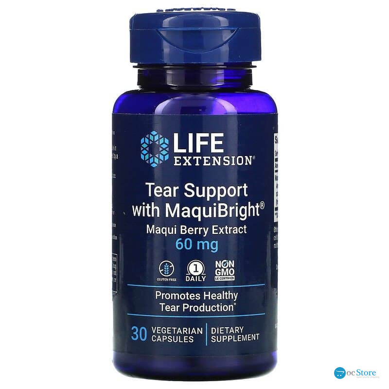 Захист очей, Tear Support, Life Extension, ягідний екстракт маки, 60 мг, 30 вегетаріанських капсул
