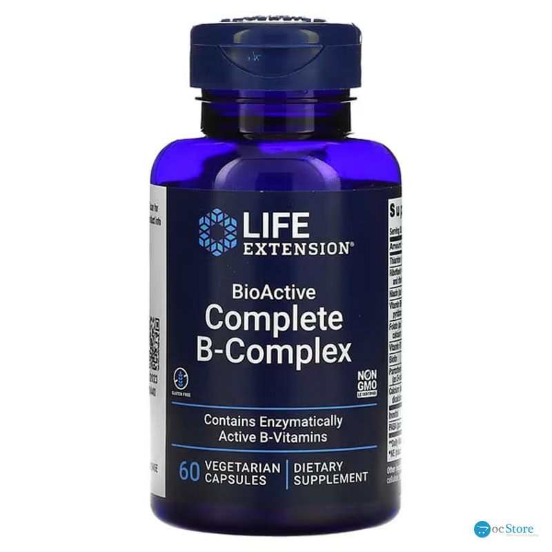В-комплекс вітамінів, BioActive B-Complex, Life Extension, біоактивний, 60 вегетаріанських капсул