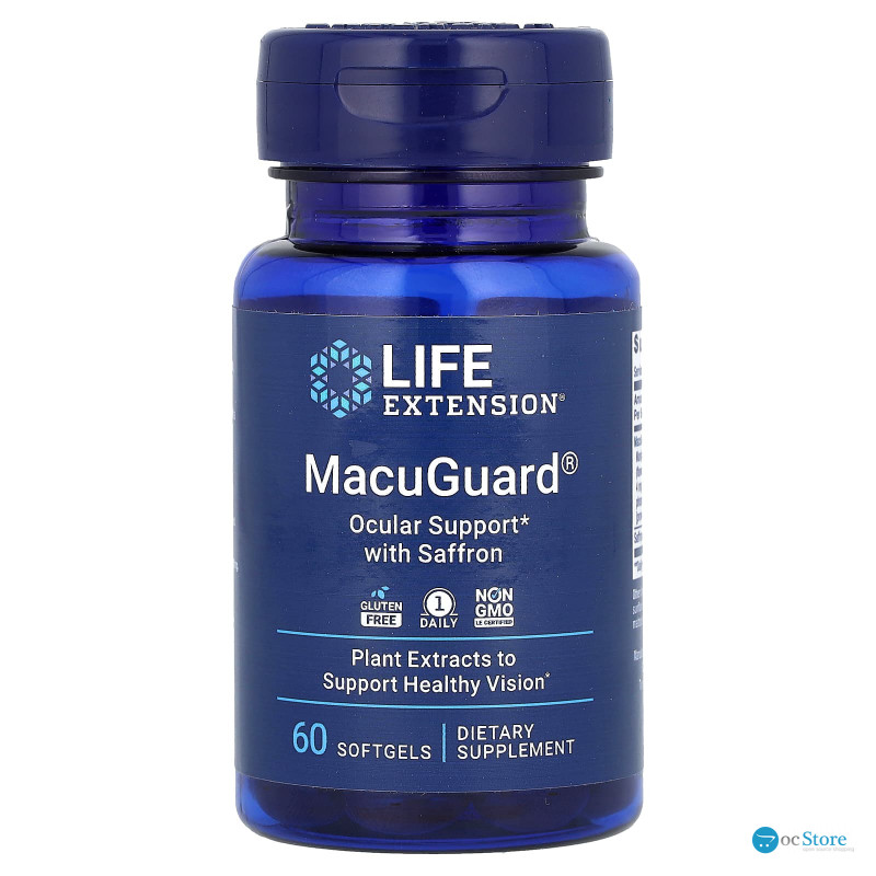 Вітаміни для очей, Ocular Support with Saffron, Life Extension, 60 гелевих капсул