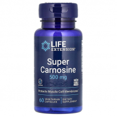Супер карнозин, Carnosine, Life Extension, 500 мг, 60 веганських капсул