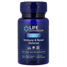 Пробіотики при сезонній алергії, Florassist Probiotic Immune & Nasal Defense, Life Extension, захист імунітету та носа, 30 вегетаріанських капсул