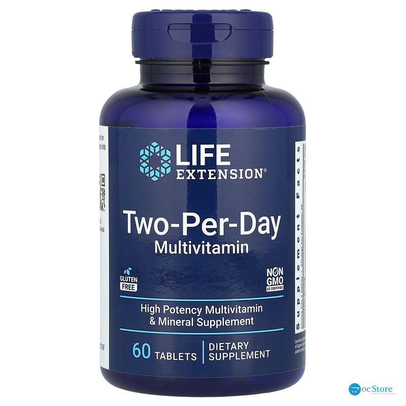 Мультивітаміни, Two-Per-Day Multivitamin, Life Extension, по 2 в день, 60 таблеток