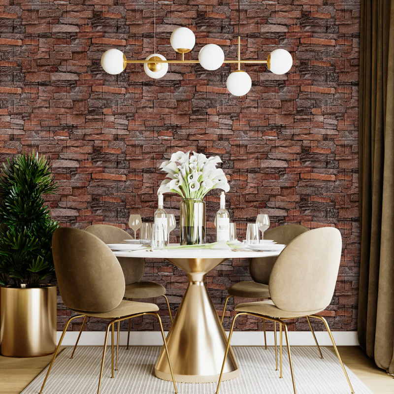 Самоклеюча декоративна 3D панель 700х770х5мм Червона цегла піщаник (058) SW-00000177