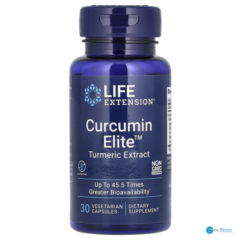 Екстракт куркуми, Curcumin Elite Turmeric Extract, Life Extension, 30 вегетаріанських капсул