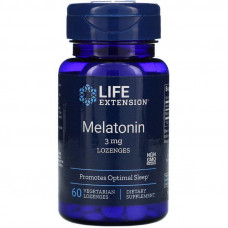 Мелатонін, Melatonin, Life Extension, 3 мг, 60 льодяників