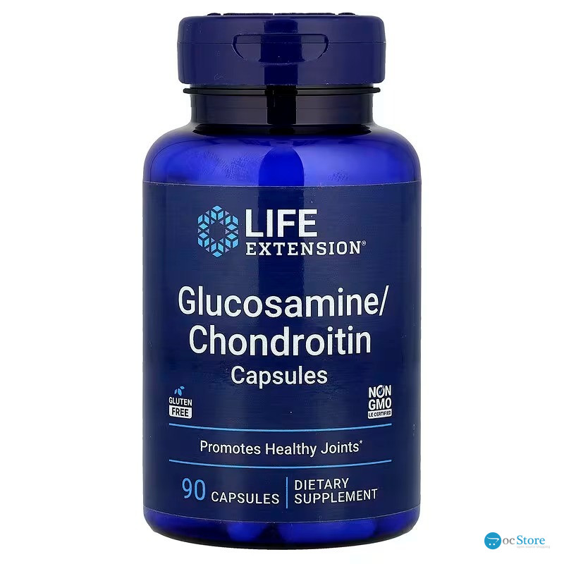 Глюкозамін, хондроїтин, Glucosamine/Chondroitin, Life Extension, 90 капсул