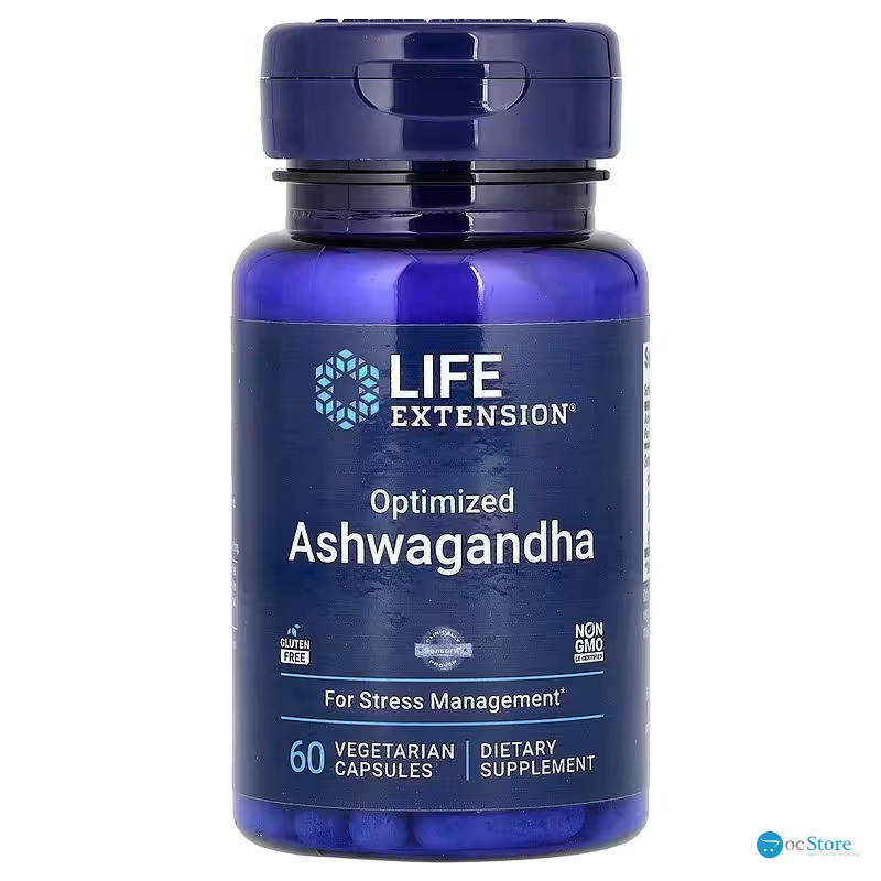 Ашваганда, Optimized Ashwagandha, Life Extension, оптимізована, 125 мг, 60 вегетаріанських капсул