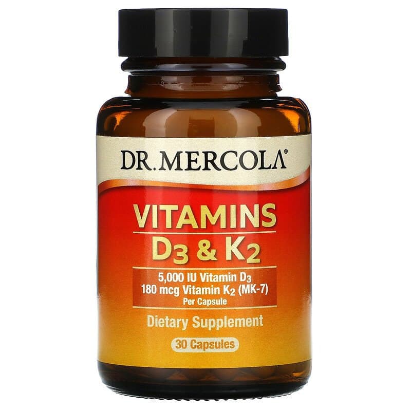 Вітамін D3 і К2, Vitamins D3 & K2, Dr. Mercola, 30 капсул