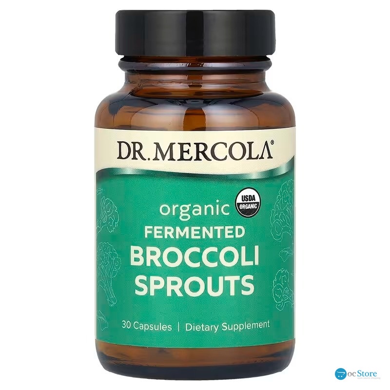 Брокколі ферментована, Broccoli Sprouts, Dr. Mercola, органічні паростки, 30 капсул