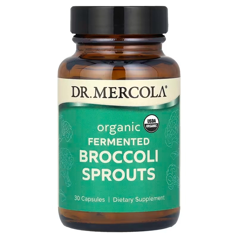 Брокколі ферментована, Broccoli Sprouts, Dr. Mercola, органічні паростки, 30 капсул