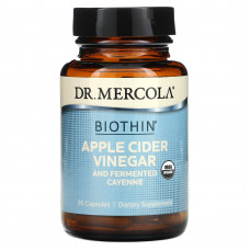 Яблучний оцет і кайенский перець, Apple Cider Vinegar Cayenne, Dr. Mercola, ферментований, 30 капсул