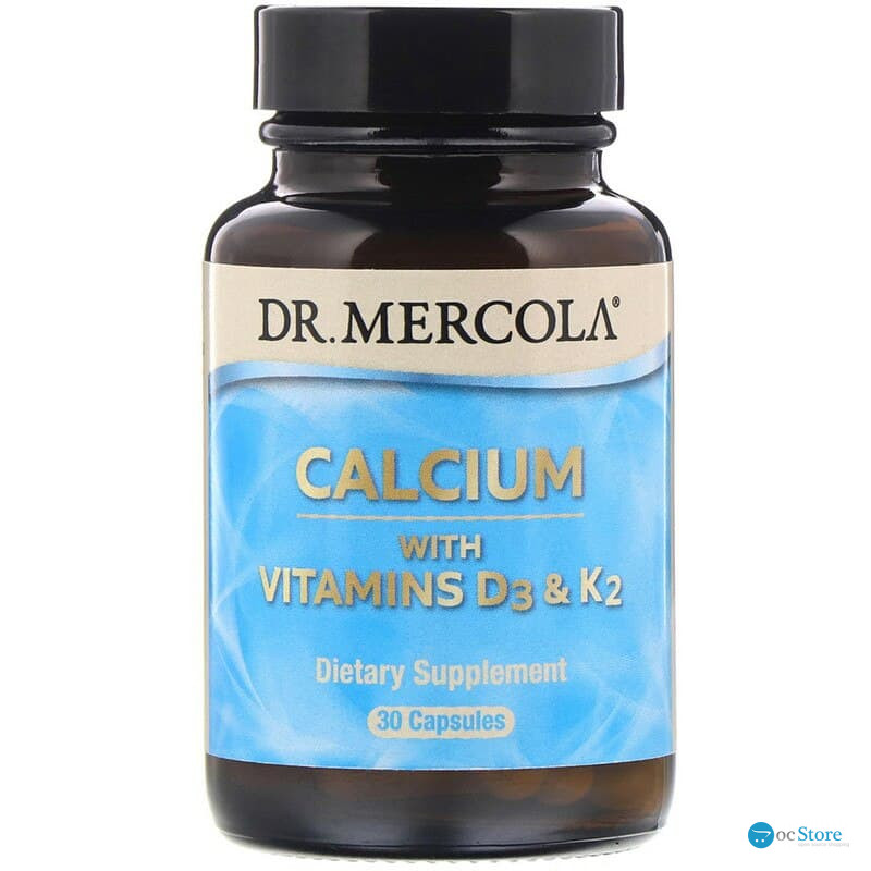 Кальцій з вітамінами D3 і К2, Calcium with Vitamins D3 & K2, Dr. Mercola, 30 капсул