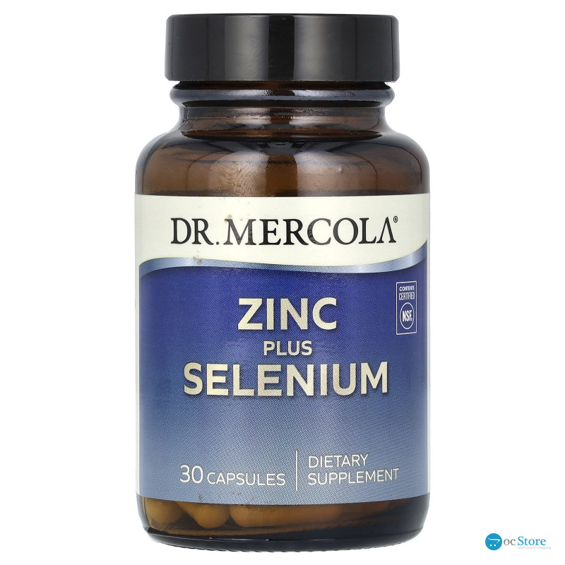 Цинк плюс селен, Zinc Plus Selenium, Dr. Mercola, 30 капсул