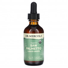 Со пальметто, Saw Palmetto, Dr. Mercola, органік, рідкі краплі, 60 мл