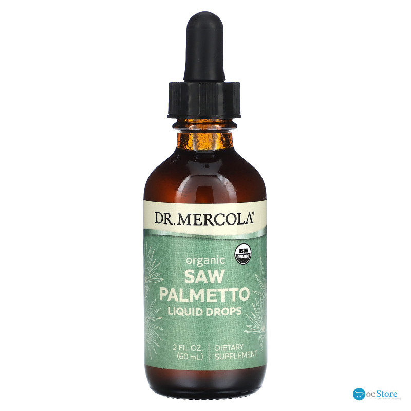 Со пальметто, Saw Palmetto, Dr. Mercola, органік, рідкі краплі, 60 мл